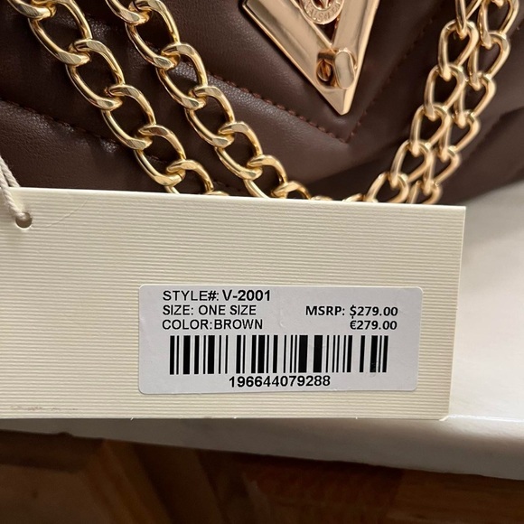 Valentino Orlandi Brown Vegan Leather Chain Handbag Bag - Picture 8 of 8